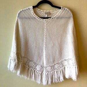 White crochet poncho